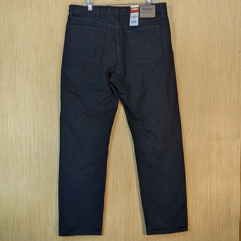 Wrangler‎ Authentics Mens Black Straight Leg Jeans 38x32 Western Workwear NWT